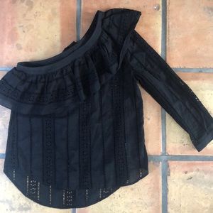 Veronica Beard Black Eyelet top